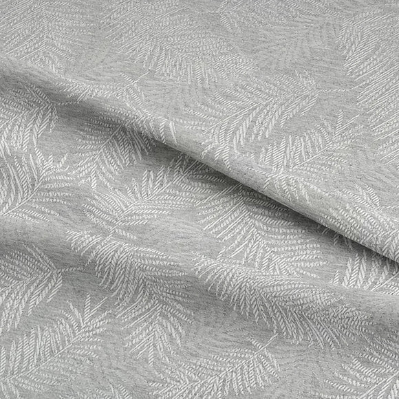 Cotton Rich Fabric Silver Grey 'Plume' Feather Design