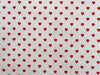 Linen Look Fabric - Red Love Hearts - Cotton Rich Canvas Craft Fabric