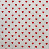 Linen Look Fabric - Red Love Hearts - Cotton Rich Canvas Craft Fabric