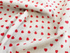 Linen Look Fabric - Red Love Hearts - Cotton Rich Canvas Craft Fabric