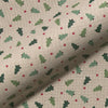 Christmas Linen Look Canvas Fabric - Trees & Red Stars on Natural - Craft Fabric Material