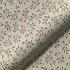 Christmas Linen Look Canvas Fabric - Holly Leaf & Berry on Natural - Craft Fabric Material