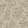 Christmas Linen Look Canvas Fabric - Mistletoe Leaf on Natural - Craft Fabric Material
