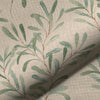 Christmas Linen Look Canvas Fabric - Mistletoe Leaf on Natural - Craft Fabric Material