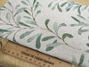 Christmas Linen Look Canvas Fabric - Mistletoe Leaf on Natural - Craft Fabric Material