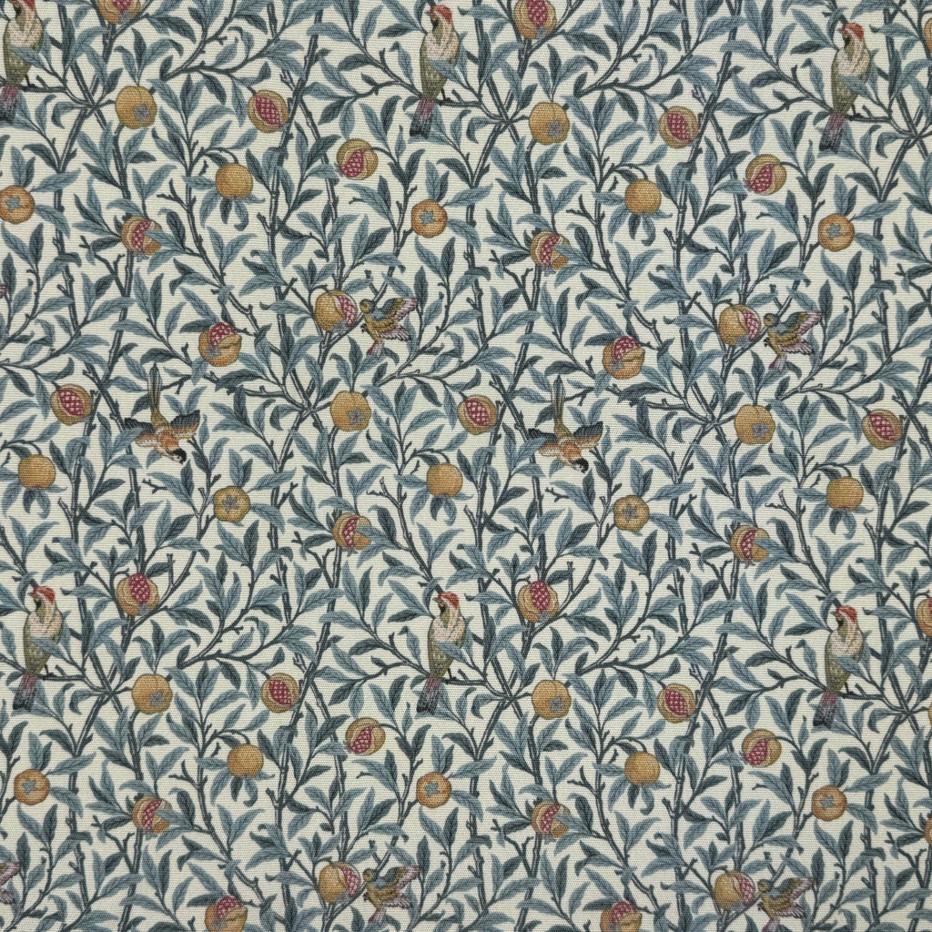 Outdoor Garden Fabric - Birds & Pomegranate - Digitally Printed PU Coated UV Resistant Water Repellent Material