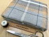 Upholstery Fabric Grampian Faux Wool Grey & Beige Tartan Check Curtain Fabric