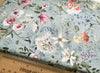 Rose & Hubble Digital Cotton Prints -  Beautiful Flowers On Duckegg  Background - 56" / 144cm Wide