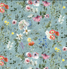 Rose & Hubble Digital Cotton Prints -  Beautiful Flowers On Duckegg  Background - 56" / 144cm Wide