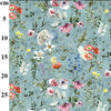 Rose & Hubble Digital Cotton Prints -  Beautiful Flowers On Duckegg  Background - 56" / 144cm Wide