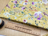 Rose & Hubble Digital Cotton Prints -  Beautiful Flowers On Gold  Background - 56" / 144cm Wide