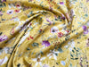 Rose & Hubble Digital Cotton Prints -  Beautiful Flowers On Gold  Background - 56" / 144cm Wide