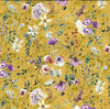 Rose & Hubble Digital Cotton Prints -  Beautiful Flowers On Gold  Background - 56" / 144cm Wide