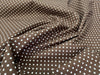 Cotton Poplin Fabric - Brown & White Polka Dot Spots - Craft Fabric Material