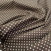 Cotton Poplin Fabric - Brown & White Polka Dot Spots - Craft Fabric Material
