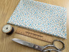 Cotton Fabric - Pretty Blue Ditsy Floral Print on Cream