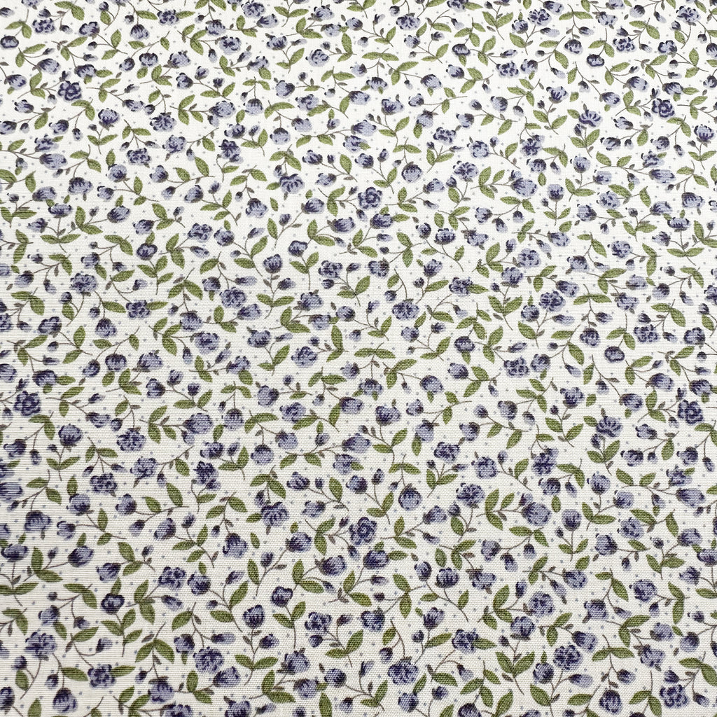 Cotton Fabric - Pretty Lilac Ditsy Floral Print on Cream