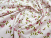 100% Cotton Fabric - Pretty Pink Rose Print on Pink - Craft Fabric Material