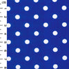 100% Cotton Fabric - Royal Blue & White Polka Dot Spotty Print - Craft Fabric Material