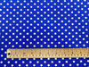 100% Cotton Fabric - Royal Blue & White Polka Dot Spotty Print - Craft Fabric Material