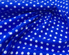 100% Cotton Fabric - Royal Blue & White Polka Dot Spotty Print - Craft Fabric Material