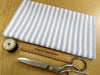 Cotton Fabric - Pale Blue & White Stripes - Craft Fabric Material Metre