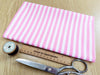 Cotton Fabric - Pink & White Stripes - Craft Fabric Material Metre