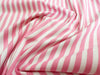 Cotton Fabric - Pink & White Stripes - Craft Fabric Material Metre