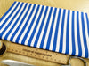 Cotton Fabric - Royal Blue & White Stripes Print - Craft Fabric Material