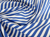 Cotton Fabric - Royal Blue & White Stripes Print - Craft Fabric Material