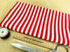 Cotton Fabric - Red & White Stripes Print - Craft Fabric Material