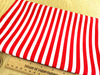 Cotton Fabric - Red & White Stripes Print - Craft Fabric Material