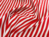 Cotton Fabric - Red & White Stripes Print - Craft Fabric Material