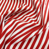 Cotton Fabric - Red & White Stripes Print - Craft Fabric Material