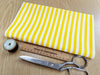 Cotton Fabric - Yellow & White Stripes - Craft Fabric Material Metre
