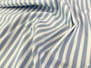 100% Cotton Poplin - White Stripes on Pale Blue (CP0080PaleBlue)