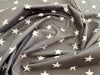 Cotton Fabric - Dark Grey & White Star Print - Craft Fabric Material