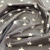 Cotton Fabric - Dark Grey & White Star Print - Craft Fabric Material