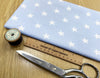 Cotton Fabric - Baby Blue & White Star Print - Craft Fabric Material