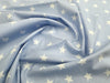 Cotton Fabric - Baby Blue & White Star Print - Craft Fabric Material