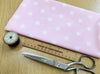 Cotton Fabric - Baby Pink & White Star Print - Craft Fabric Material Metre