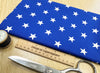 Cotton Fabric - Royal Blue & White Star Print - Cotton Craft Fabric Material