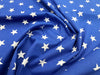 Cotton Fabric - Royal Blue & White Star Print - Cotton Craft Fabric Material