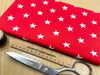 Cotton Fabric - Red & White Star Print - Craft Fabric Material
