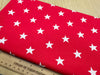 Cotton Fabric - Red & White Star Print - Craft Fabric Material