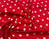 Cotton Fabric - Red & White Star Print - Craft Fabric Material