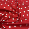 Cotton Fabric - Red & White Star Print - Craft Fabric Material