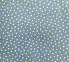 100% Cotton Poplin - White Stars & Spots on Pale Blue