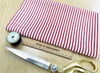 Cotton Fabric - Red & Ivory Ticking Stripe - Craft Fabric Material Metre