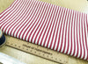 Cotton Fabric - Red & Ivory Ticking Stripe - Craft Fabric Material Metre